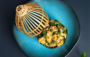 หมกแซลมอนนอร์เวย์กับสมุนไพรไทย